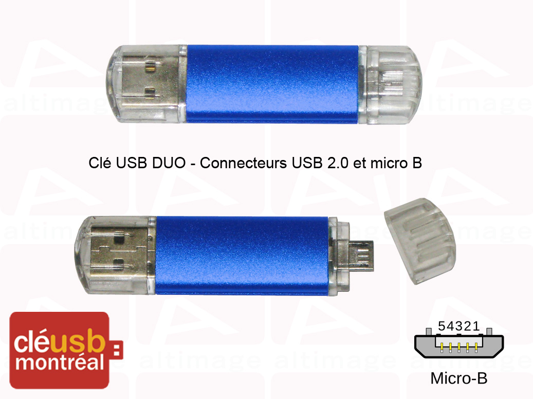 Attache porte-clés avec pince pour clé USB USB-102 par Linéaire