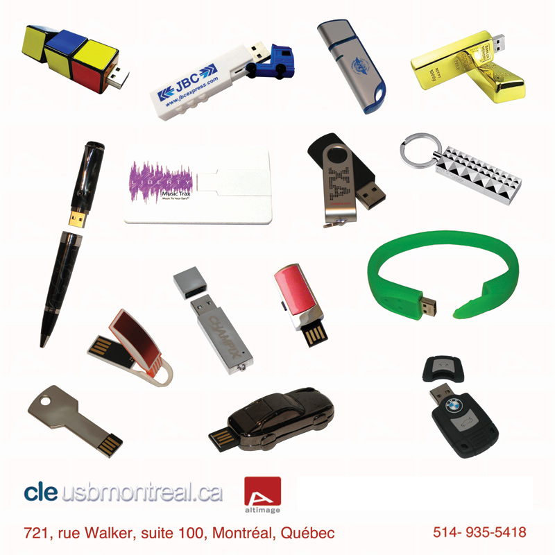 Exemples de clés USB personnalisées