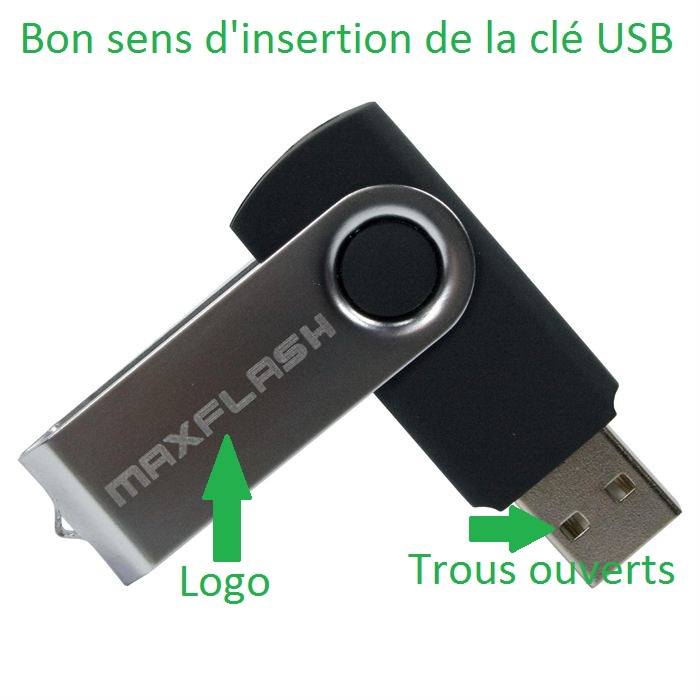 insertion cle usb